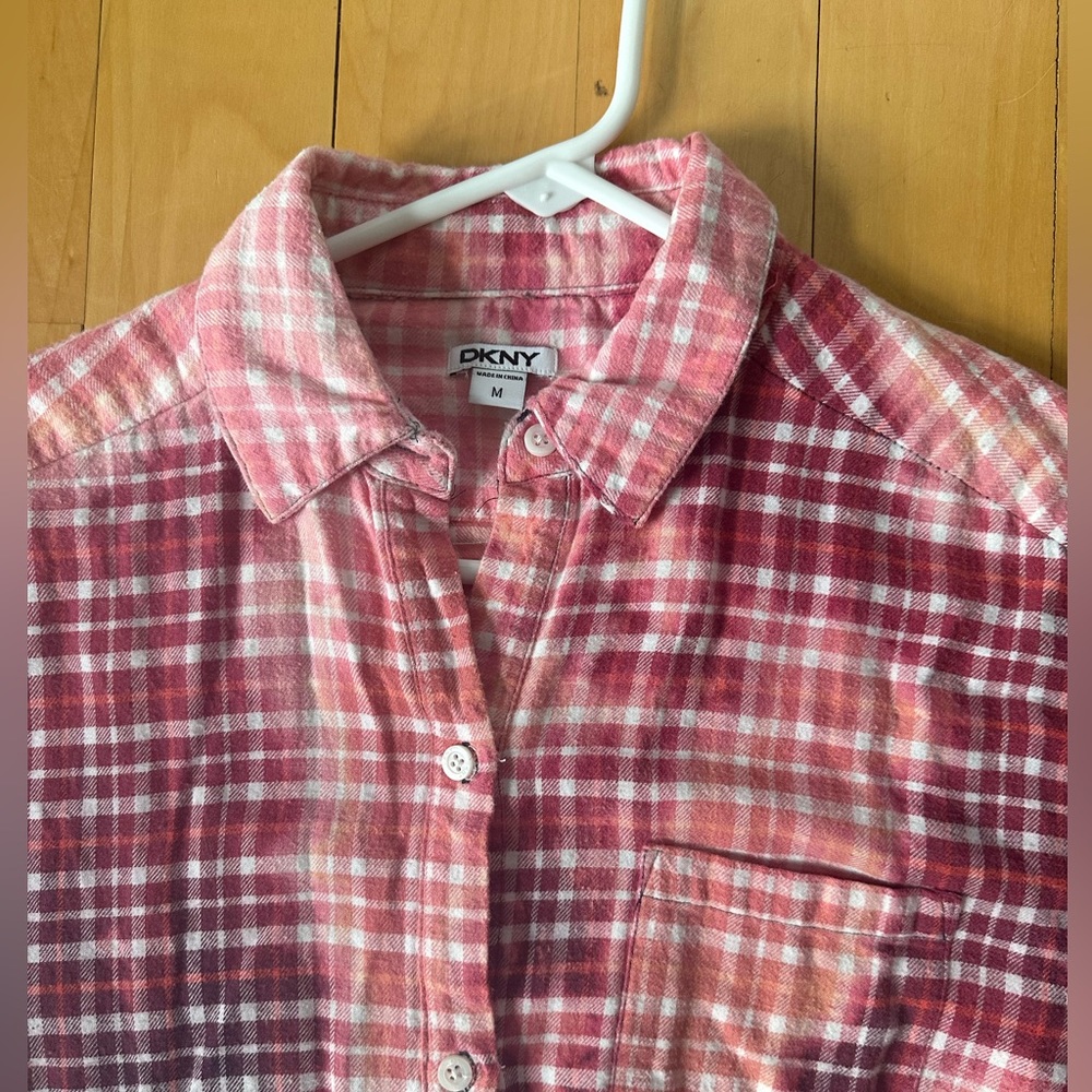 Plaid Button Down Shirt with Graphic Patch - Picture 3 of 5